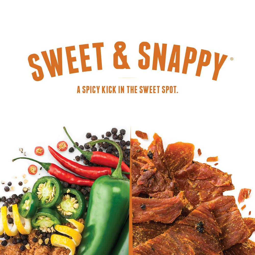 Nutrition label of Perky Jerky highlighting gluten-free and non-GMO attributes