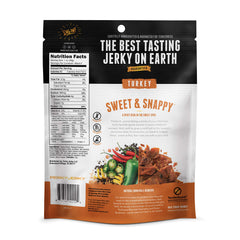 Perky Jerky Turkey Jerky Variety Pack bags on shelf for easy selection