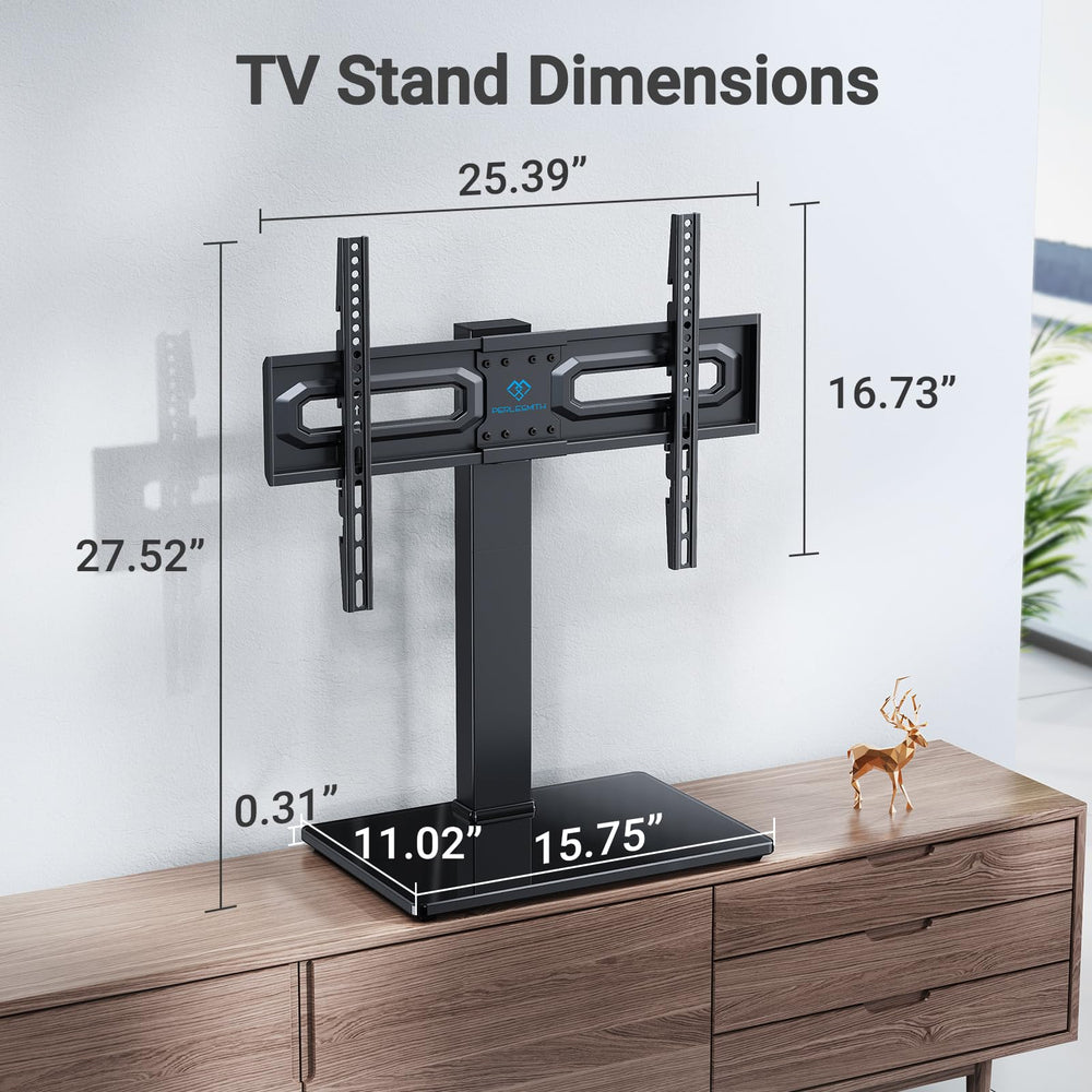 PERLESMITH PSTVS35 compatible base supports secure placement on tabletops.