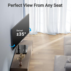 PERLESMITH PSTVS35 swivel 70-degree rotation enables flexible viewing angles.