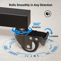 PERLESMITH rolling stand height adjustment offers seven distinct positions.