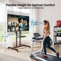 PERLESMITH rolling TV stand with wheels enables smooth room-to-room movement.