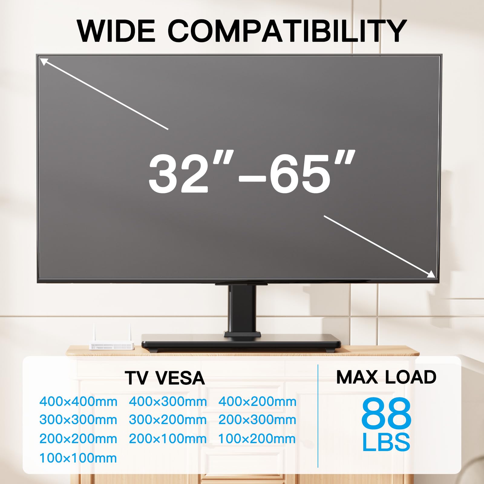 Perlesmith tempered glass base close-up showing durable support up to 88 lbs.