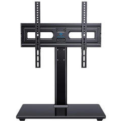 Perlesmith universal swivel TV stand on a sturdy table base for flexible room layouts.
