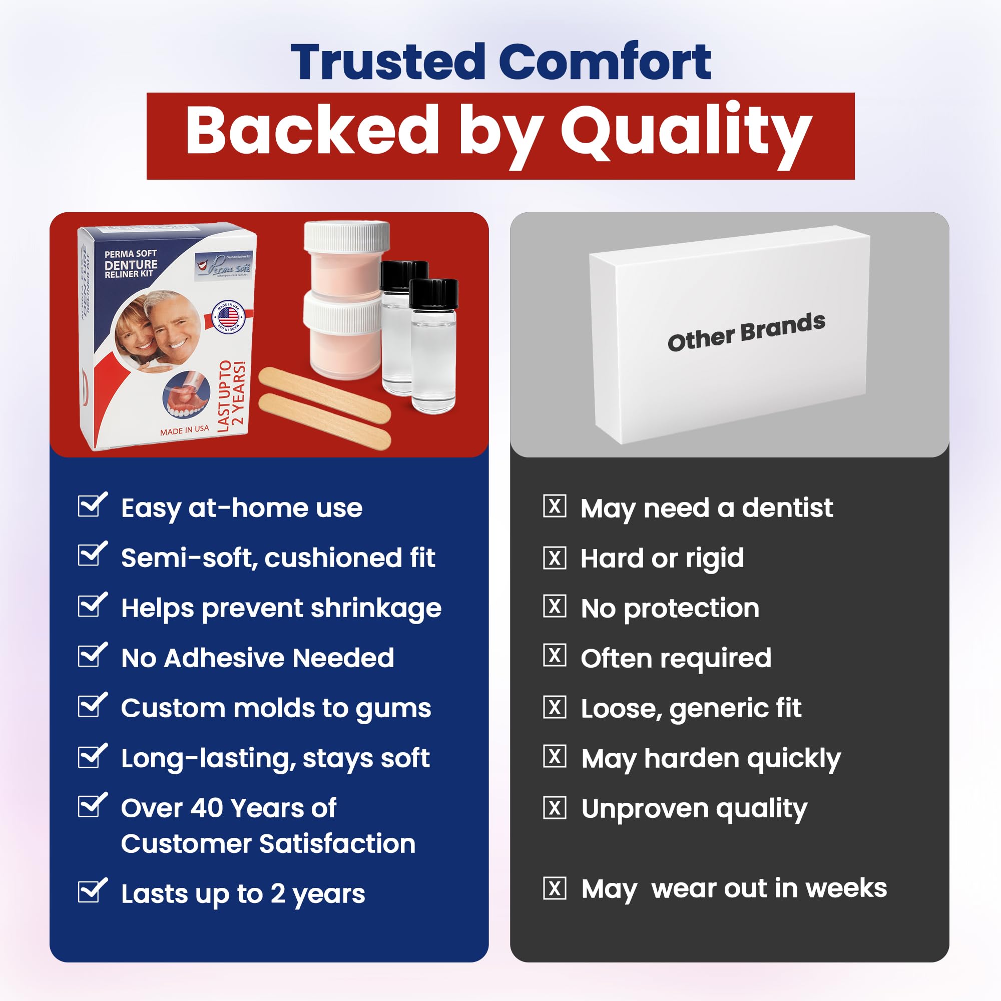 Perma Soft buildable layers allow thicker cushion without redoing