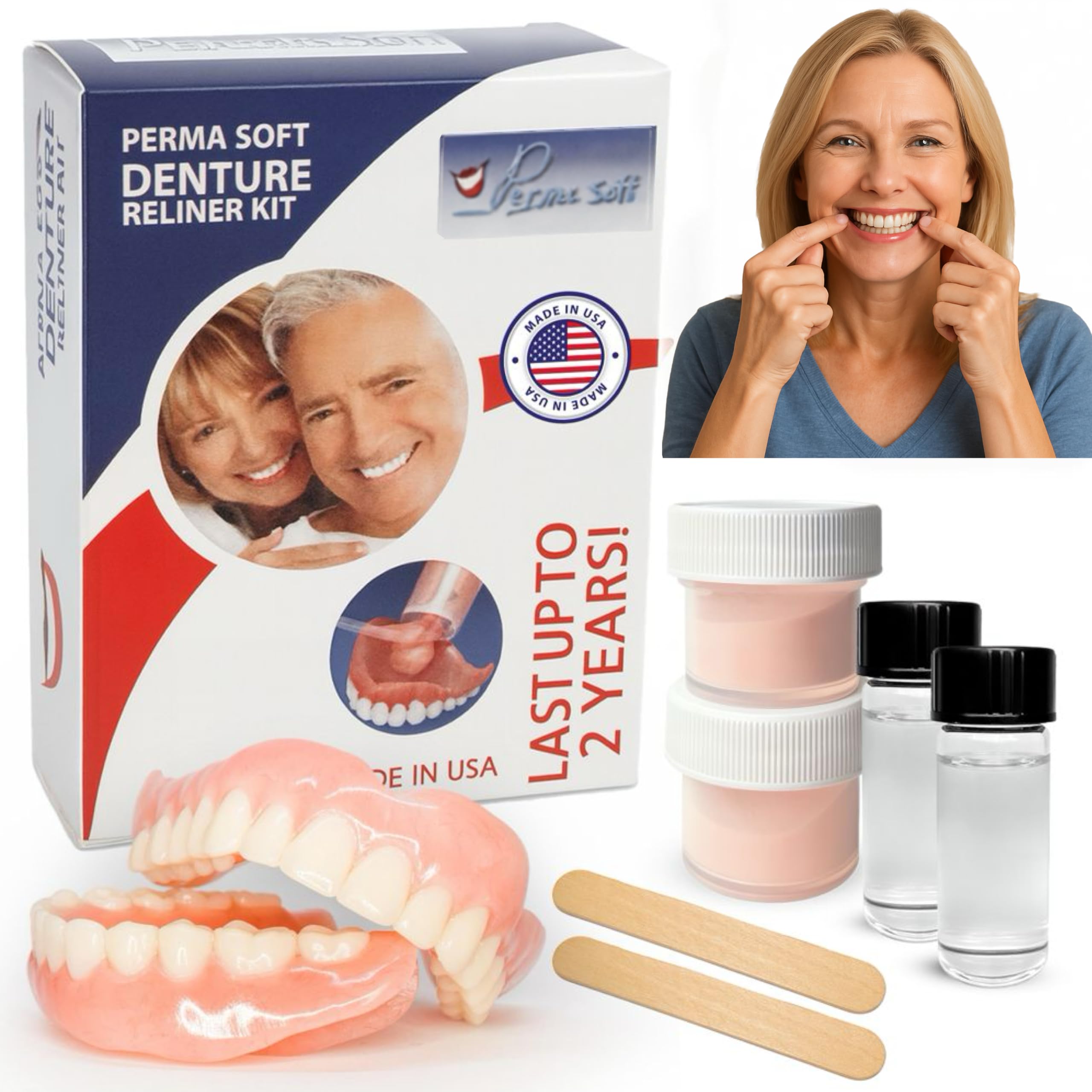 Perma Soft Denture Reliner Kit gum impression step for a personalized fit