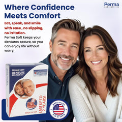 Perma Soft mixing instructions showing powder and liquid for a smooth reline