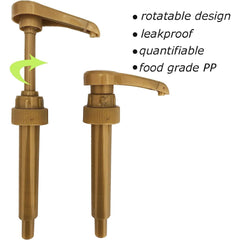 Two PERMINKS gold syrup pumps included for multiple syrups