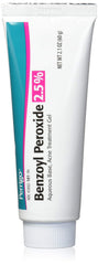 Perrigo benzoyl peroxide 2.5% gel 60 g tube front view highlighting packaging and purpose