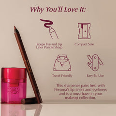 PERSONA Cosmetics Pencil Sharpener precision blade ensures sharp, smooth application
