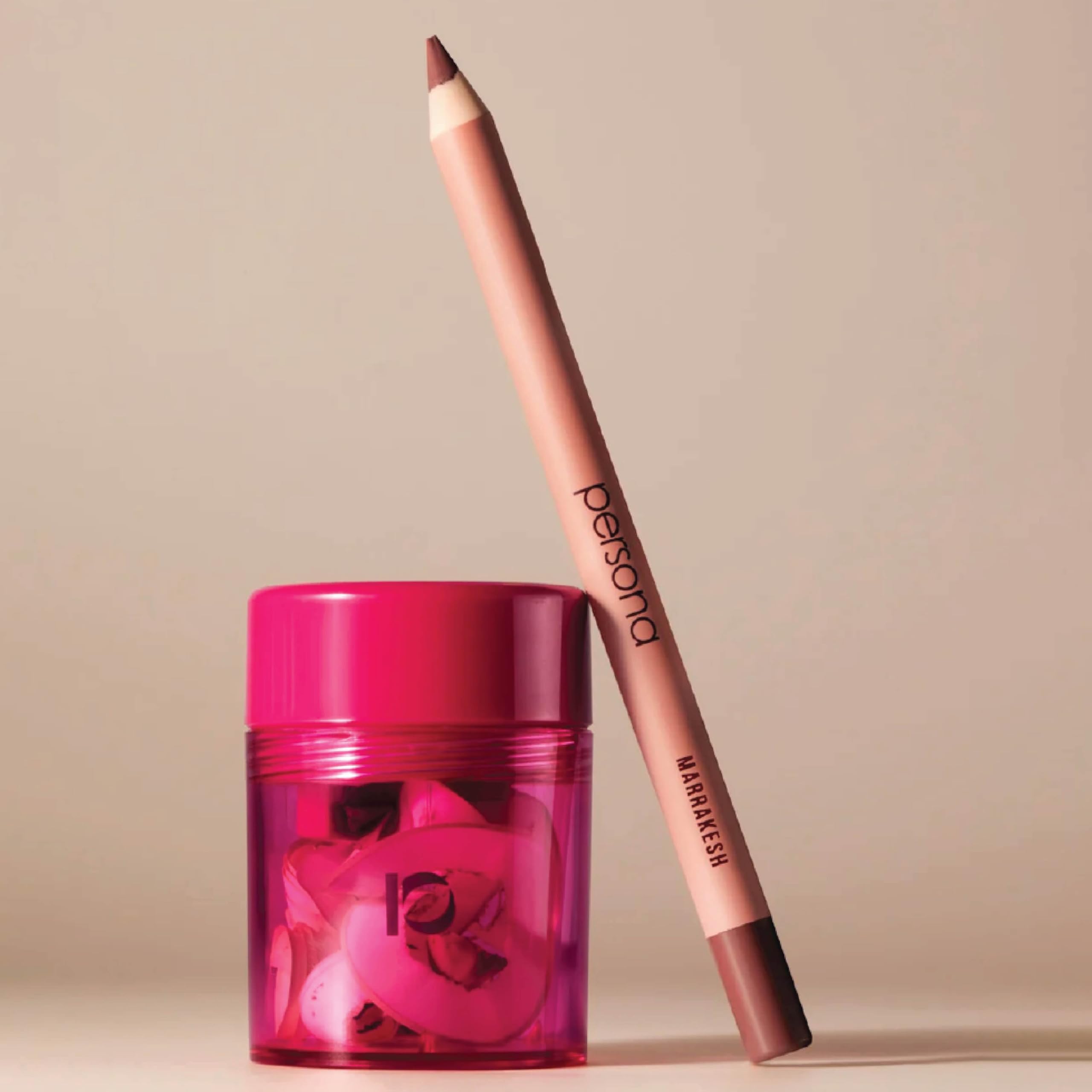 PERSONA Cosmetics Pencil Sharpener travel case sized for on the go touch ups