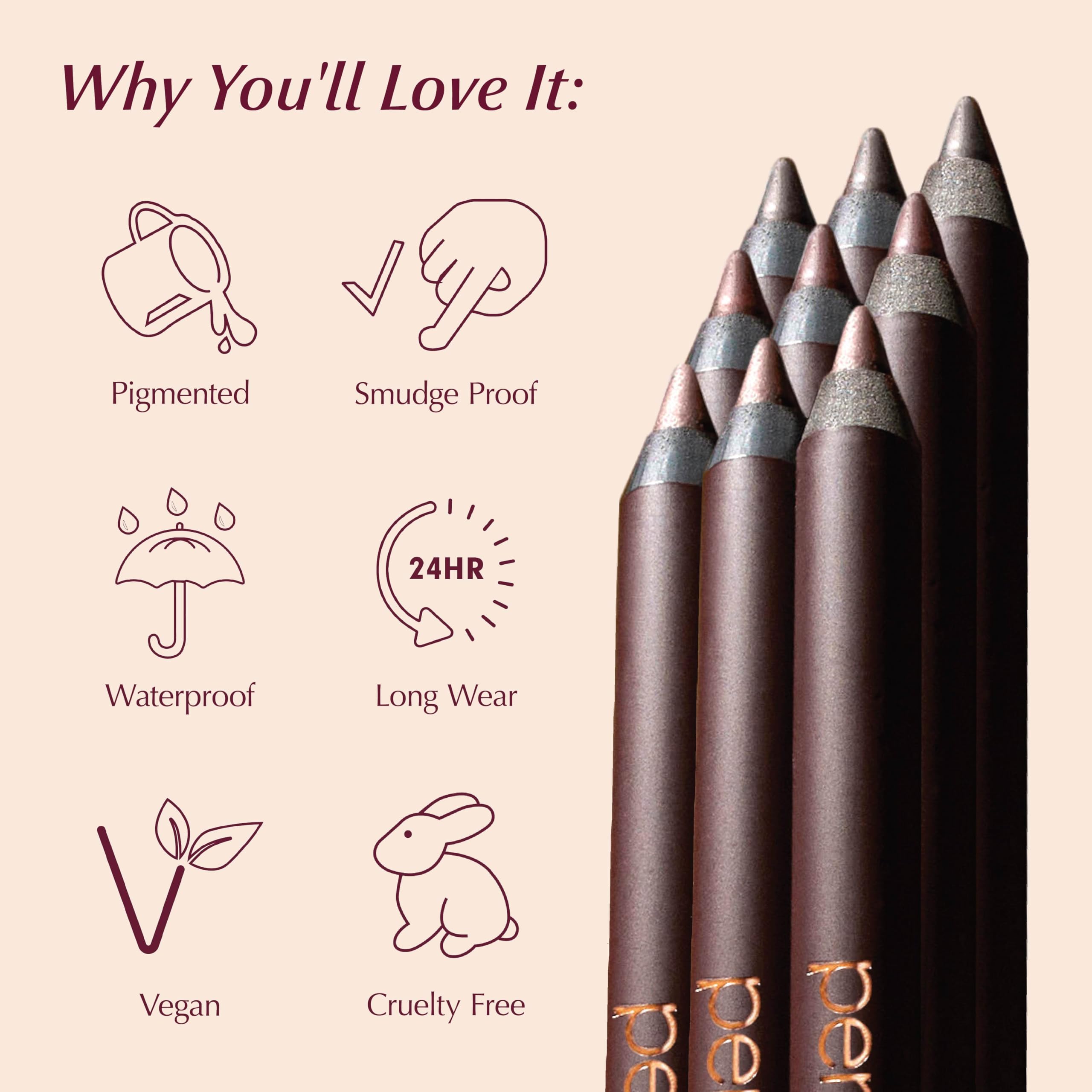 Smoky-eye blend effect with creamy formula.