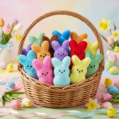 PERUKOYO six-color bunny plush set for Easter décor and gifting