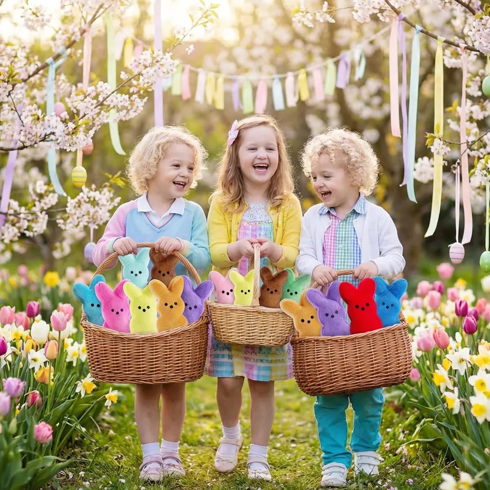 PERUKOYO Easter basket stuffer bunny plush for gifting