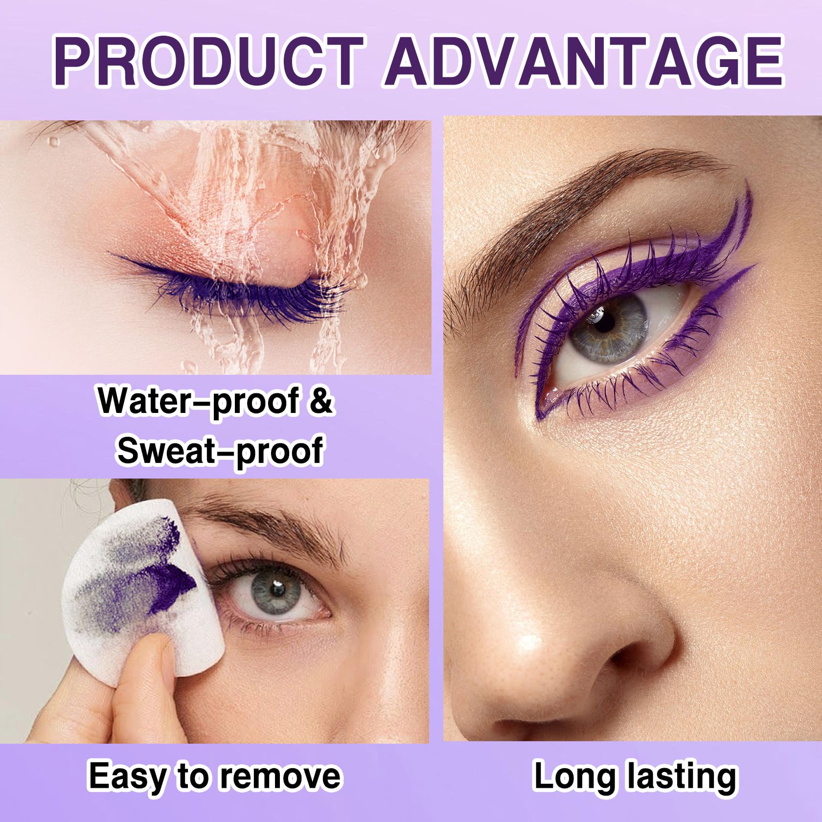PERVALA waterproof formula close-up conveys smudge-proof performance in heat.