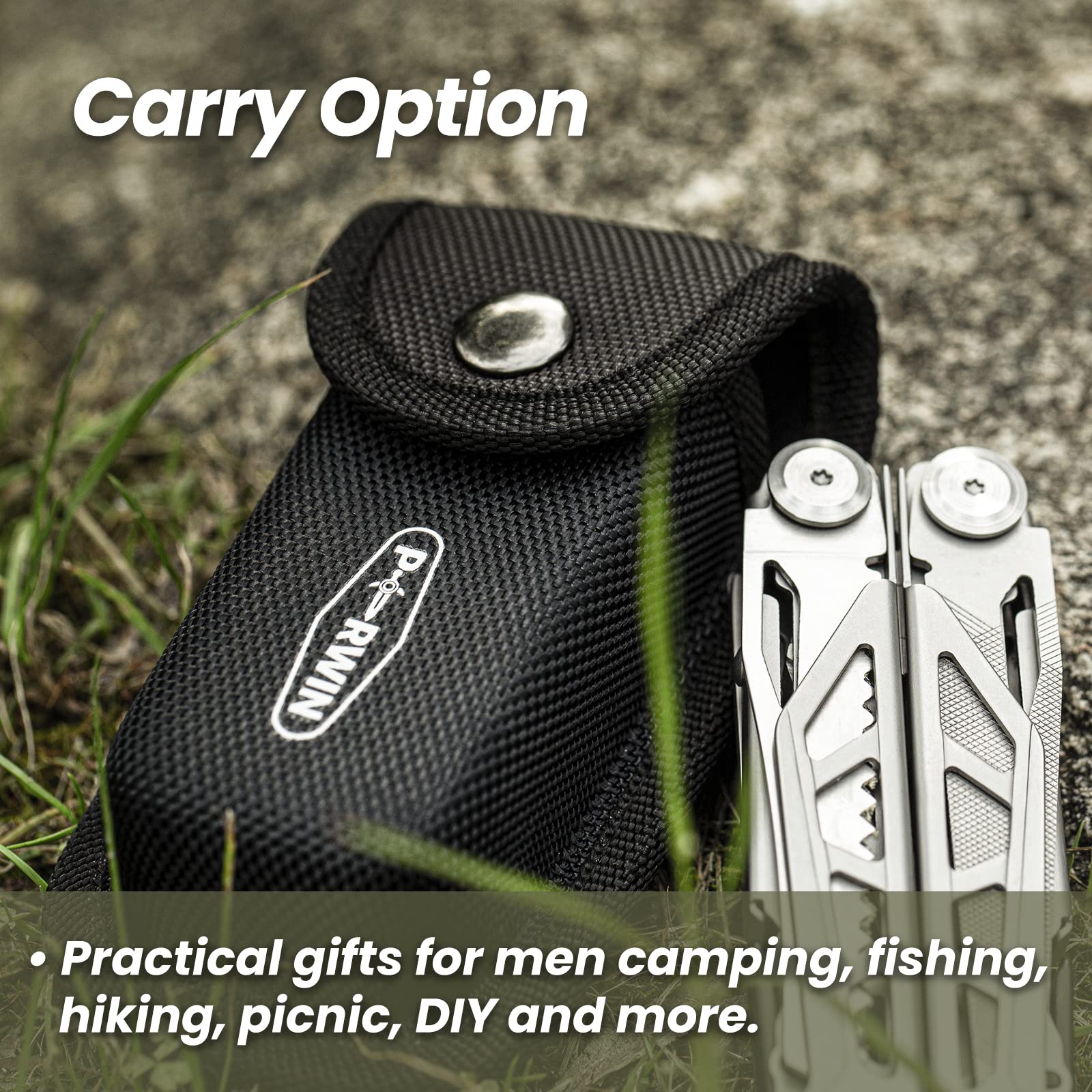 PERWIN 17-in-1 multitool tools display with multiple functions