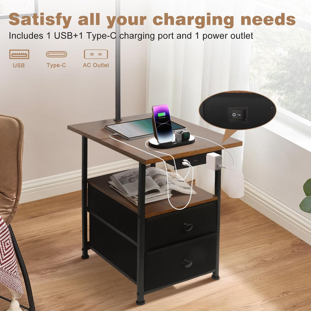 PESRAE charging station on the table powers multiple devices.