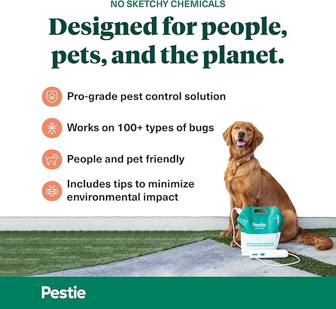Pestie safe around people and pets section highlights user friendly use with families in mind.