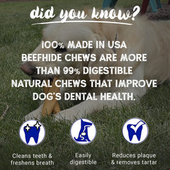Pet Factory beefhide braid stick natural flavor close-up highlights sturdy texture for prolonged chewing.