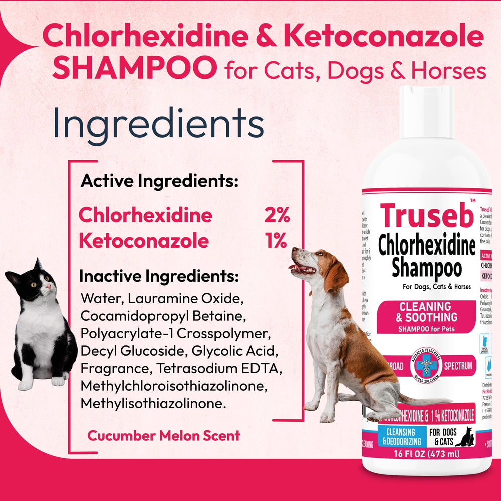 Truseb shampoo lather on a pet coat demonstrates cleansing action and pleasant scent.