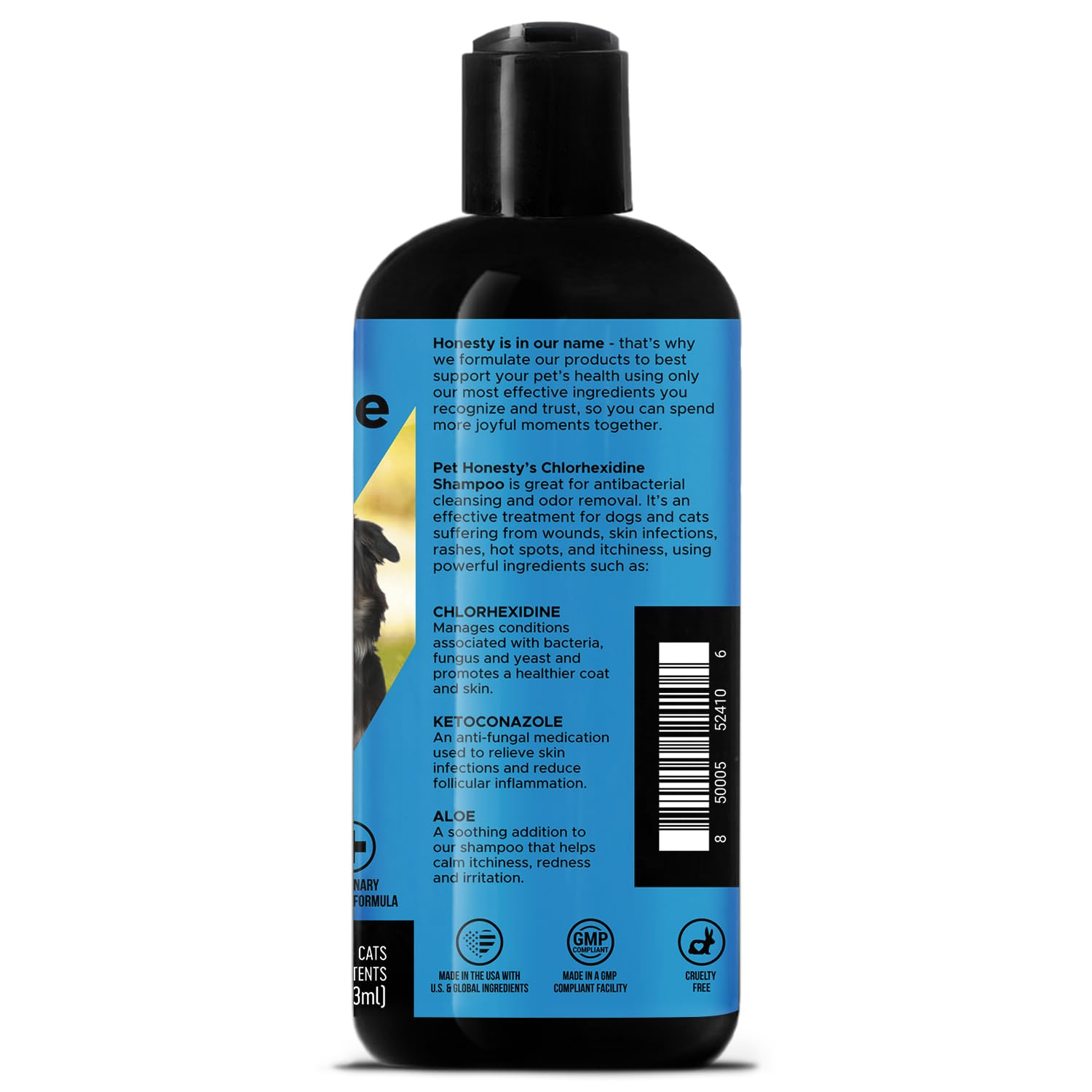 Pet Honesty chlorhexidine shampoo with cucumber melon scent refreshing fur