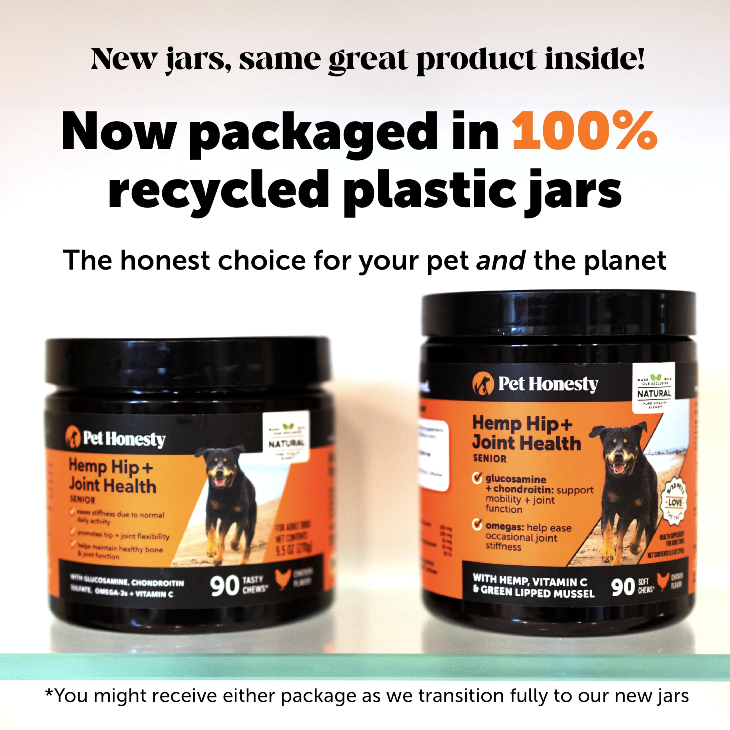 Pet Honesty omega-3 supports coat shine and joint health in dogs.