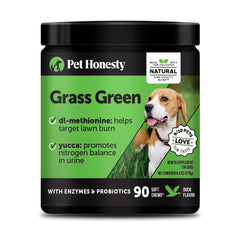 Pet Honesty Grass Green bottle packaging shows a lawn-friendly solution.