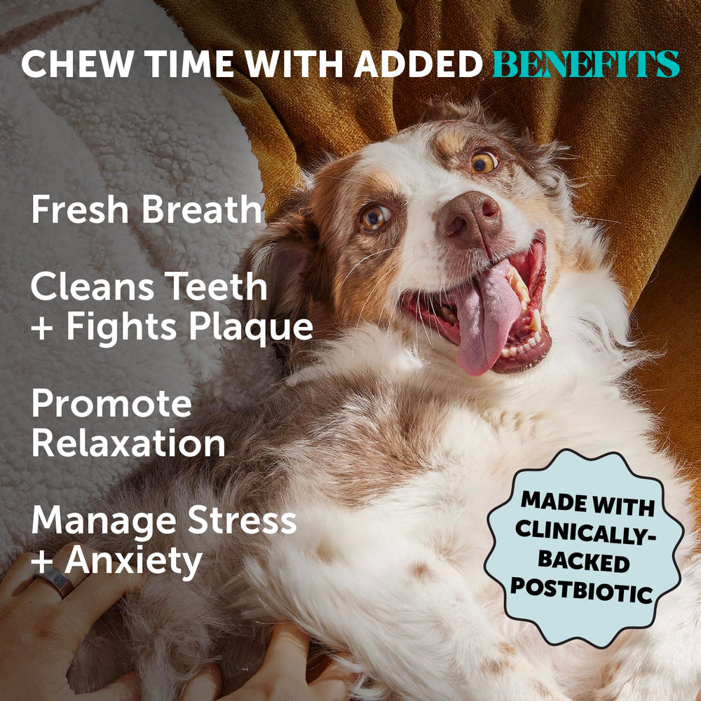 Close-up texture on Pet Honesty Hemp Calming Fresh Dental Sticks showing ridges