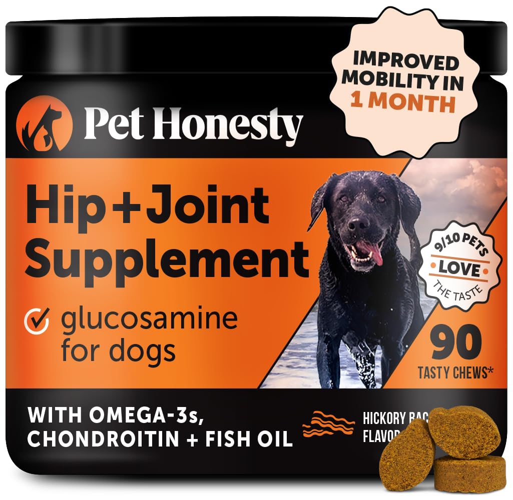Pet Honesty hip joint soft chews bottle for daily joint support and mobility.