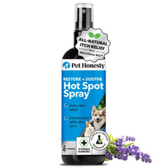 P.H. Restore + Soothe pulvérisateur sur zones d'irritation chien, apaisement potentiel.