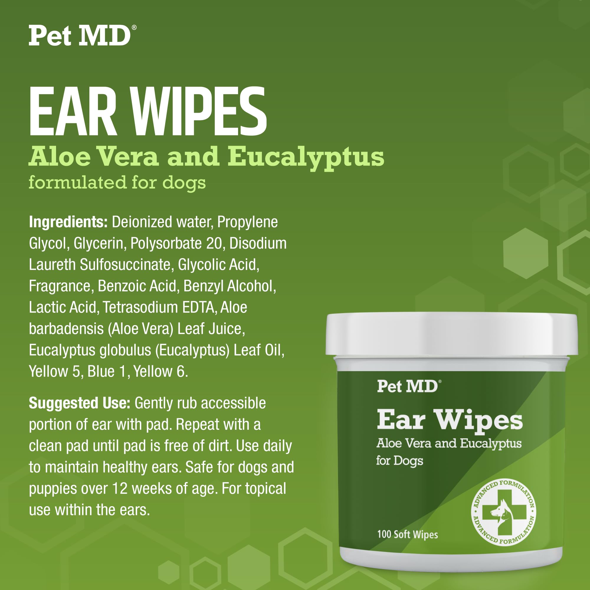 Pet MD dog ear wipes usage steps for a simple regular ear care routine