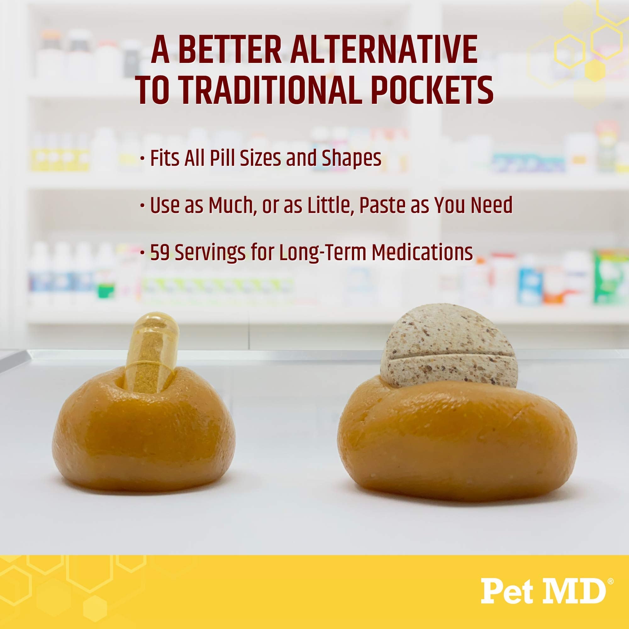 Dog happily accepts medication with Pet MD Wrap cheese-bacon flavor.