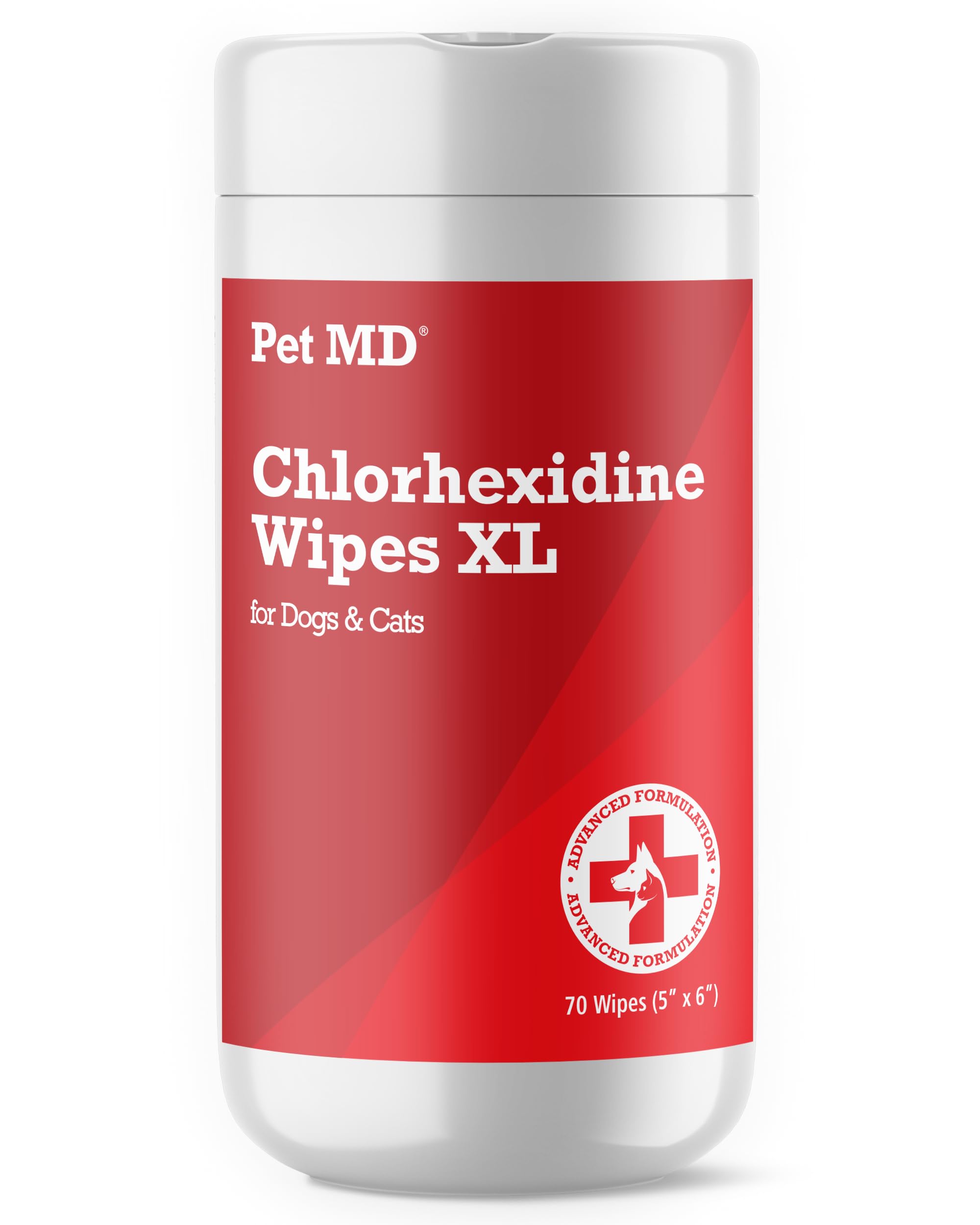 Pet MD XL Topical Wipes with Aloe bottle for easy skin and coat cleansing