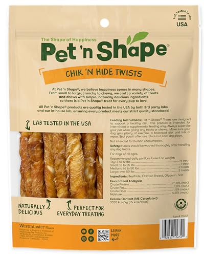 Pet 'n Shape Hide Twists beefhide core for a satisfying chew