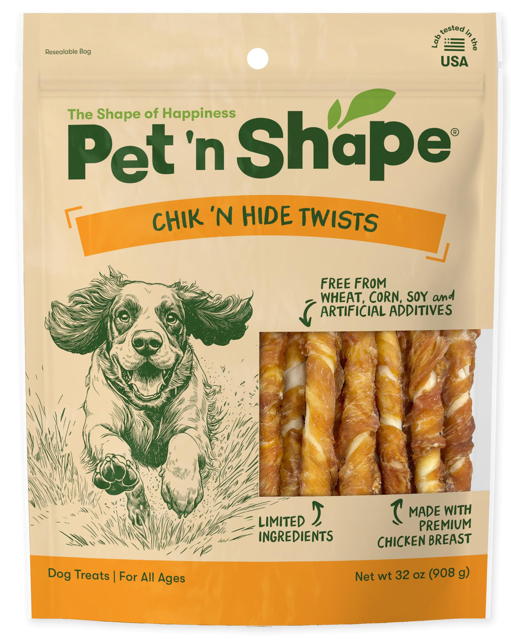 Pet 'n Shape Hide Twists chicken-wrapped small treat for rewards and training