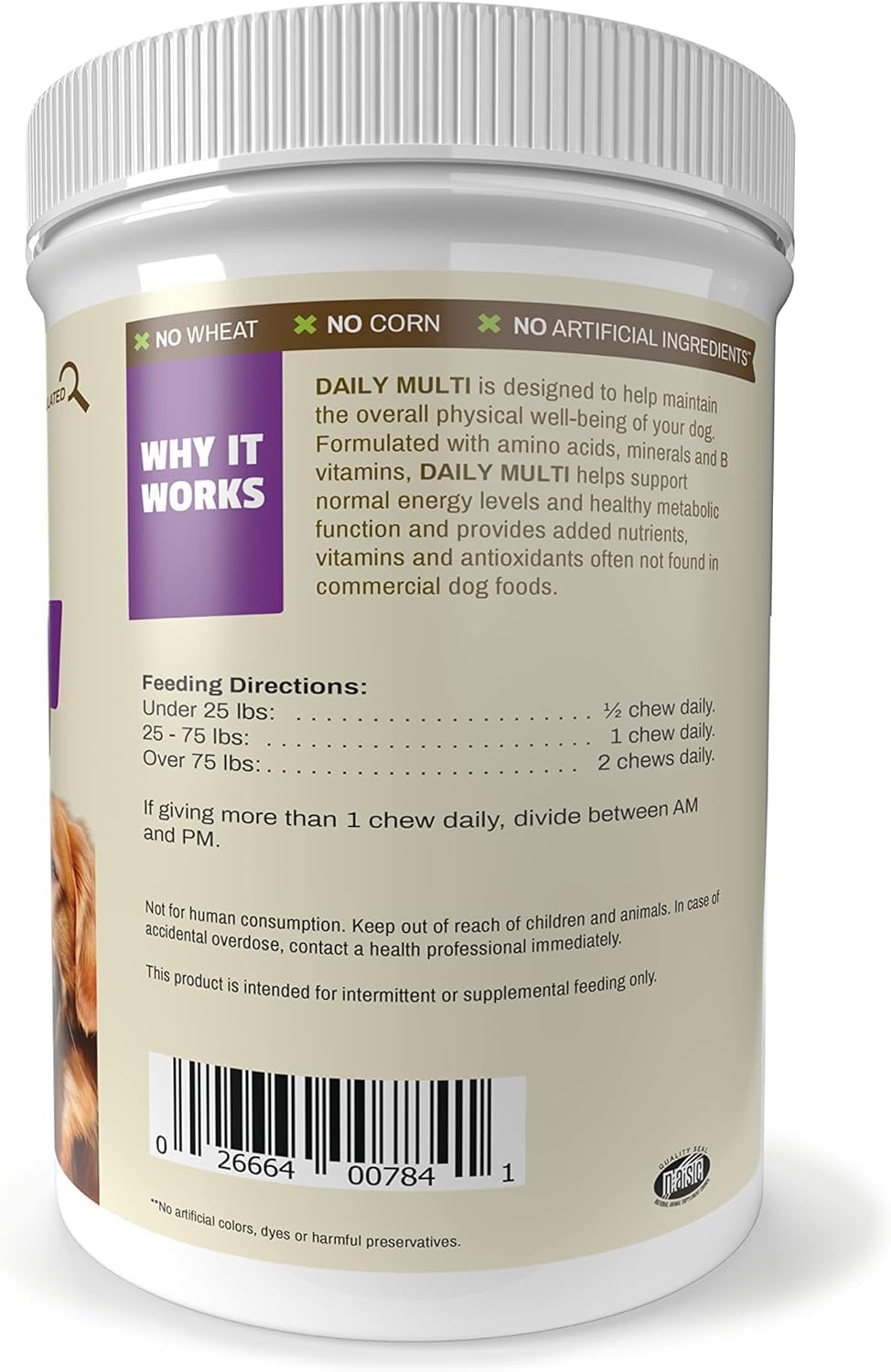 Pet Naturals Daily Multi 150-count jar for multi-dog households.