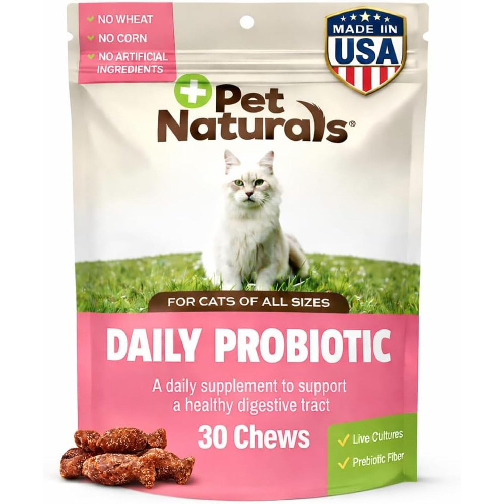 Pet Naturals daily probiotic cat chews with duck flavor support digestive balance