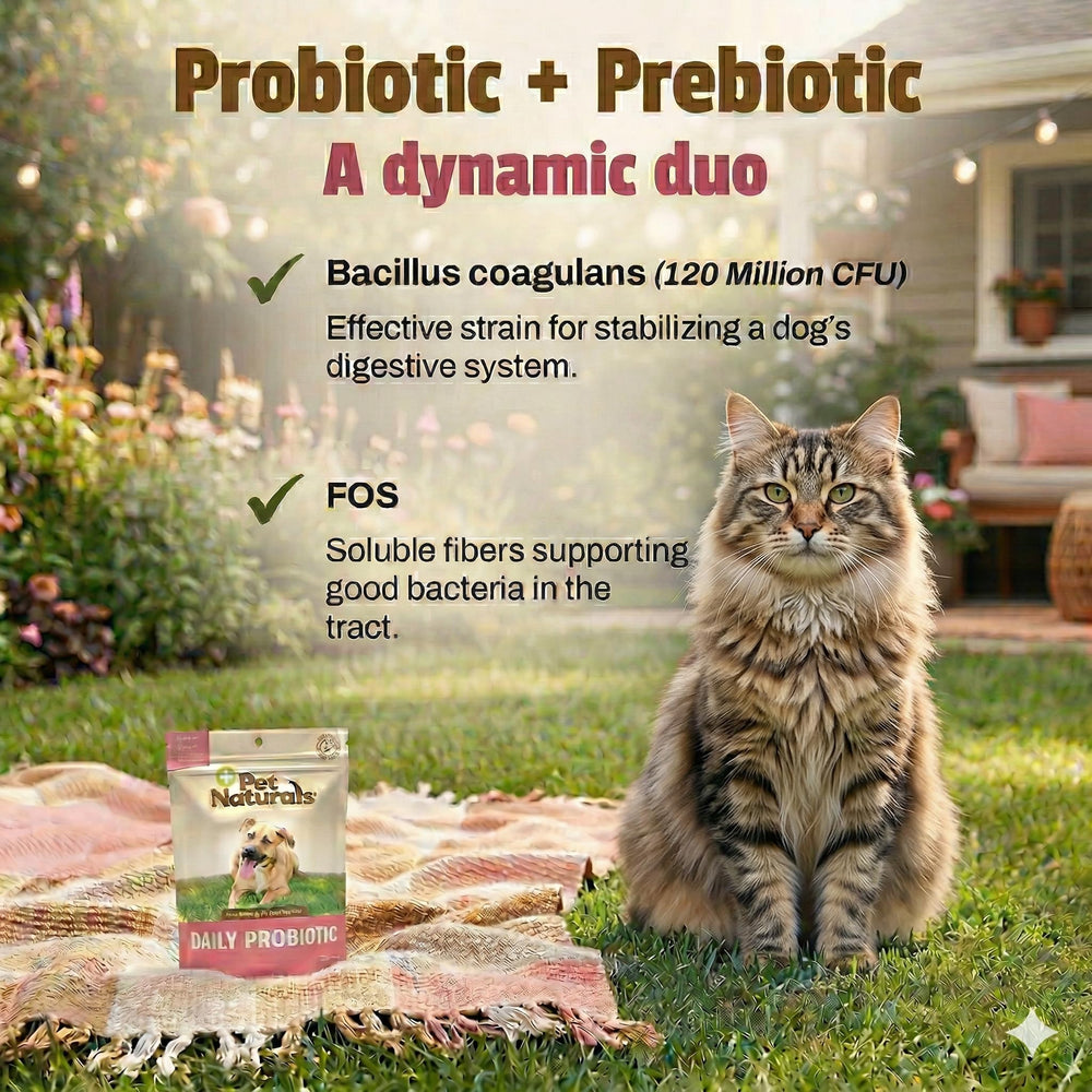 Pet Naturals probiotic ingredients alfalfa and glucosamine highlighted on label