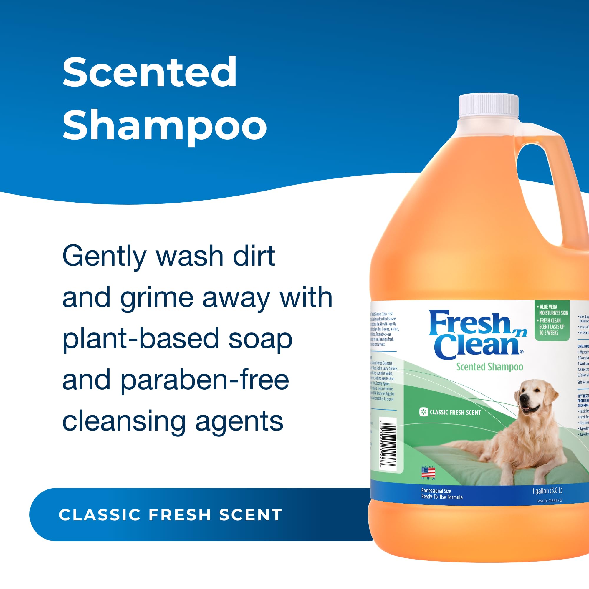 PetAg Fresh ’n Clean shampoo lather demonstrates gentle cleansing for dogs.