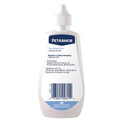 PetArmor Ear Mite Treatment application with five drops into a cat's ear