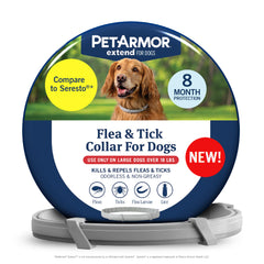 PetArmor Extend dog collar packaging showing eight-month protection.