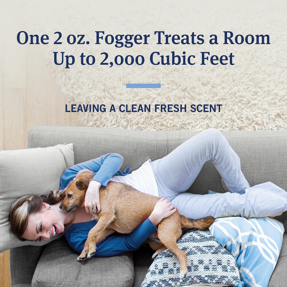 PetArmor Home Fogger covers rooms up to 2000 cubic feet for thorough control.