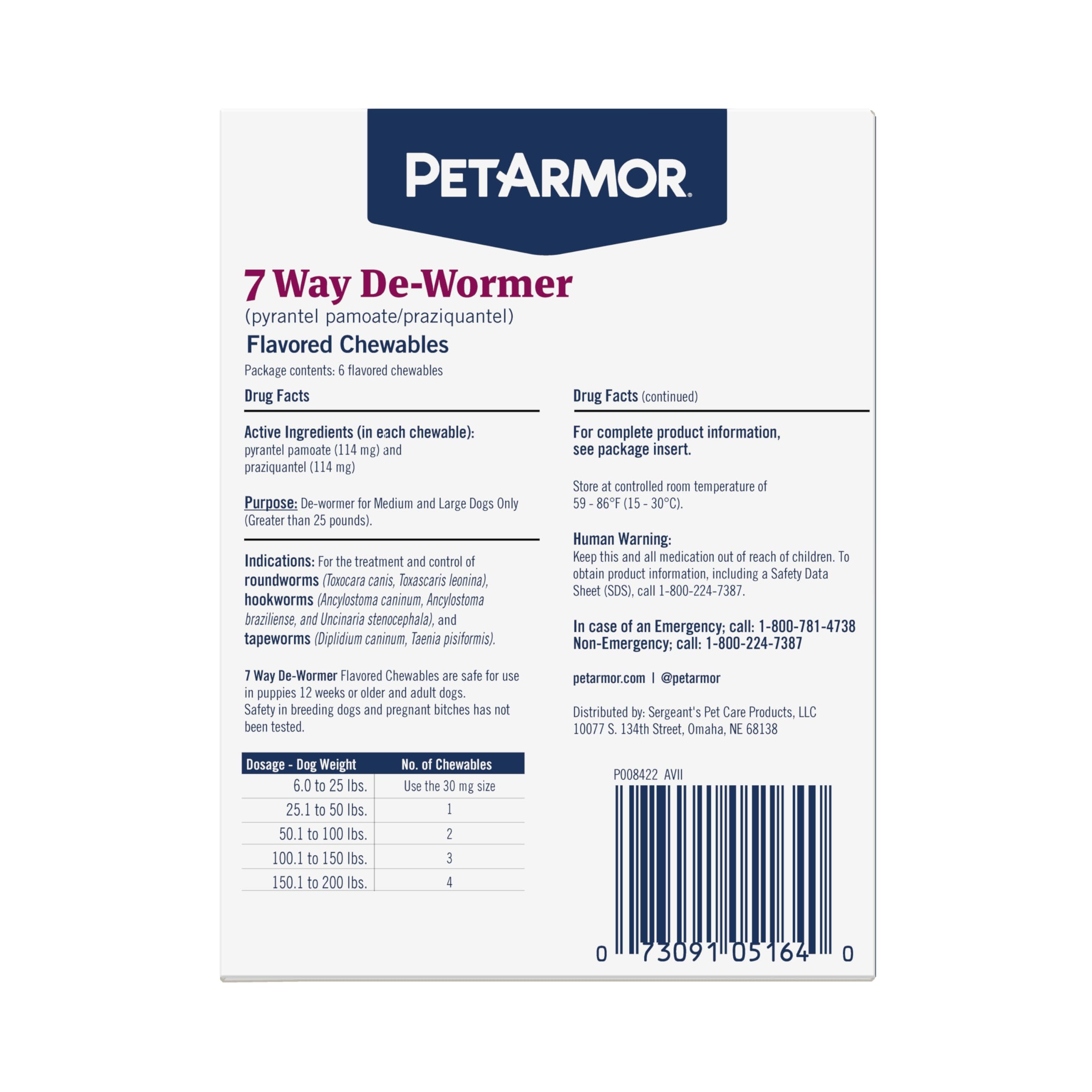 PetArmor official label with instructions for at-home use