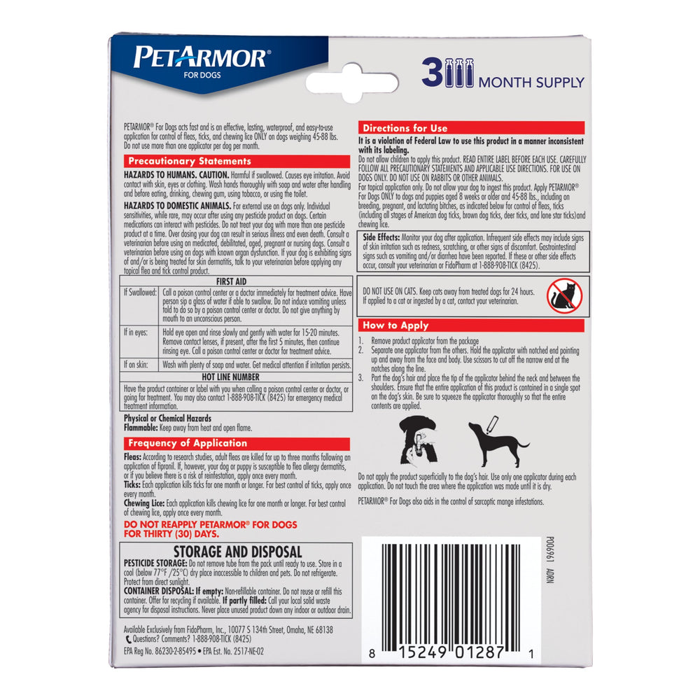PetArmor for Dogs large-dog-45-88-lbs fits bigger breeds.