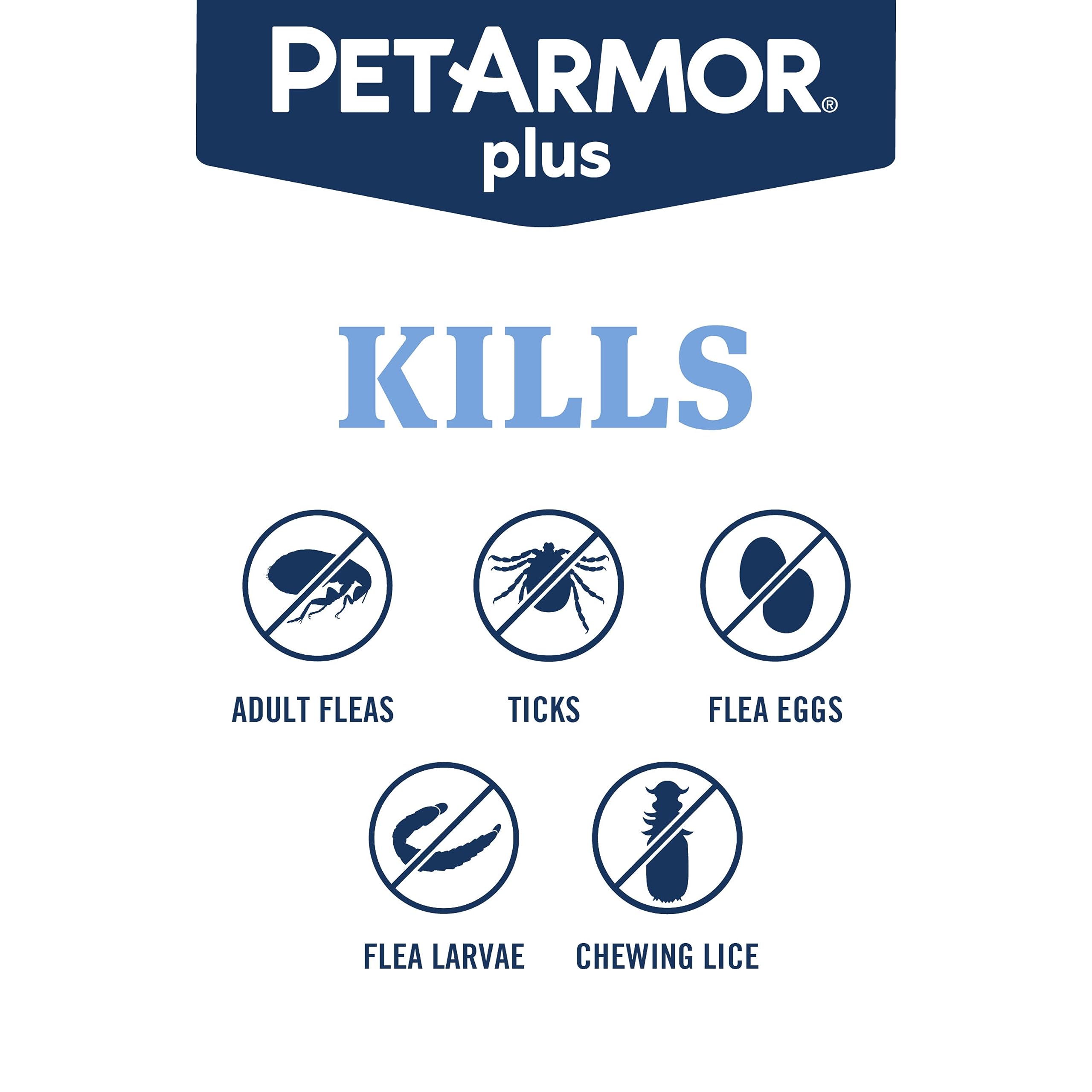 Close-up of PetArmor Plus topical application area showing skin contact point.