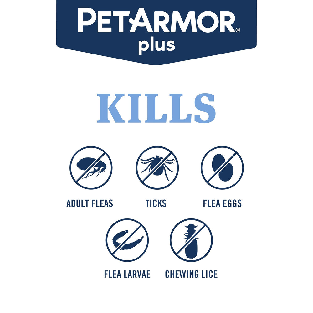 Close-up of PetArmor Plus topical application area showing skin contact point.