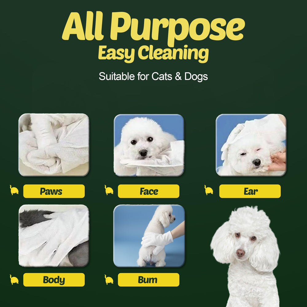 Petazy grooming gloves - included for easy brushing during wipes