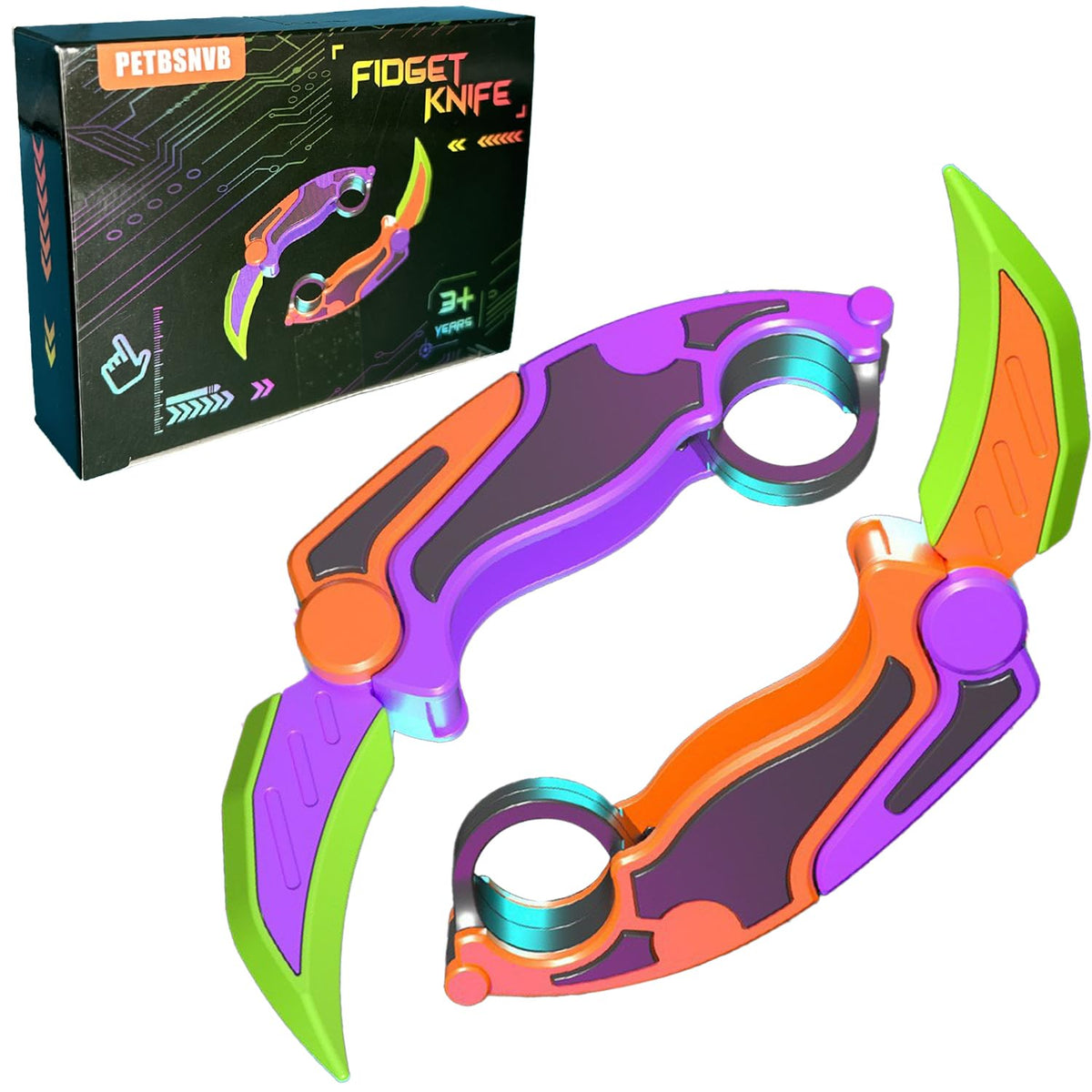 PETBSNVB two-color fidget claw knives set for relaxed, focused play