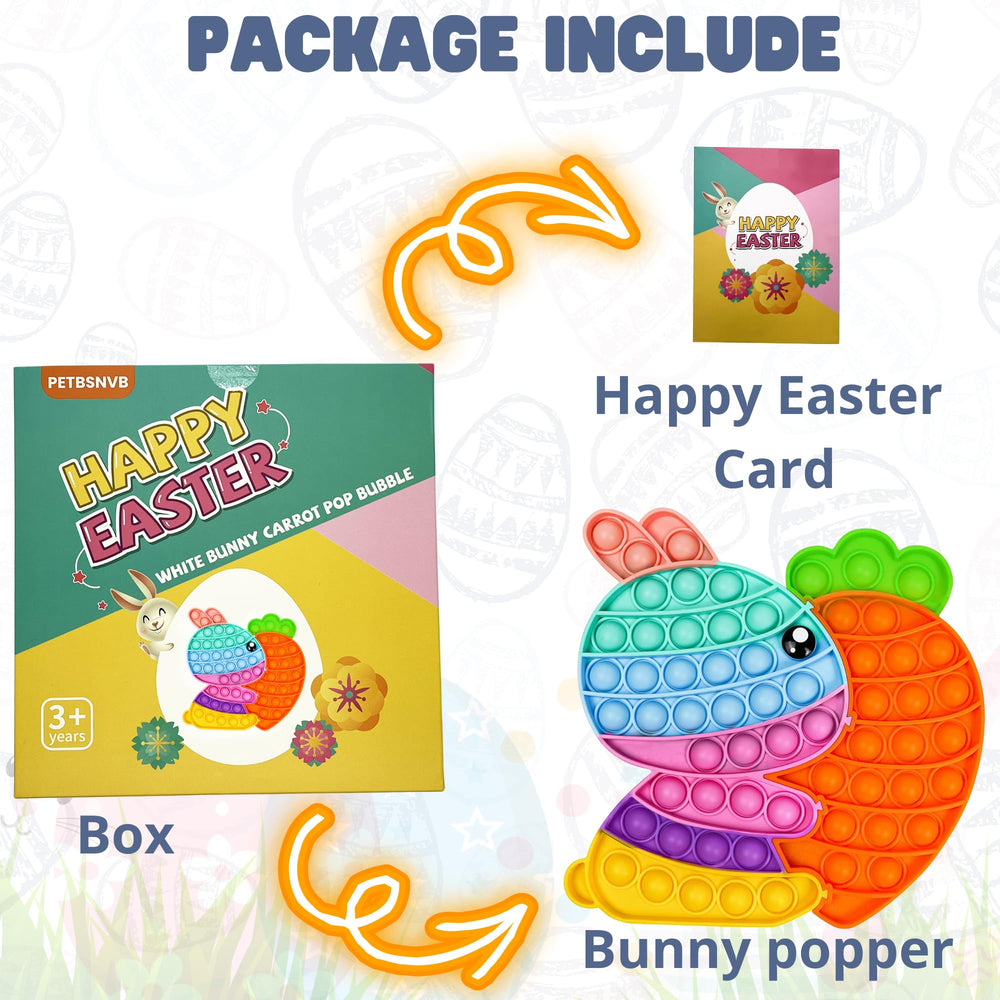 PETBSNVB Bunny Carrot Pop shows bright colors and tactile satisfaction for kids.