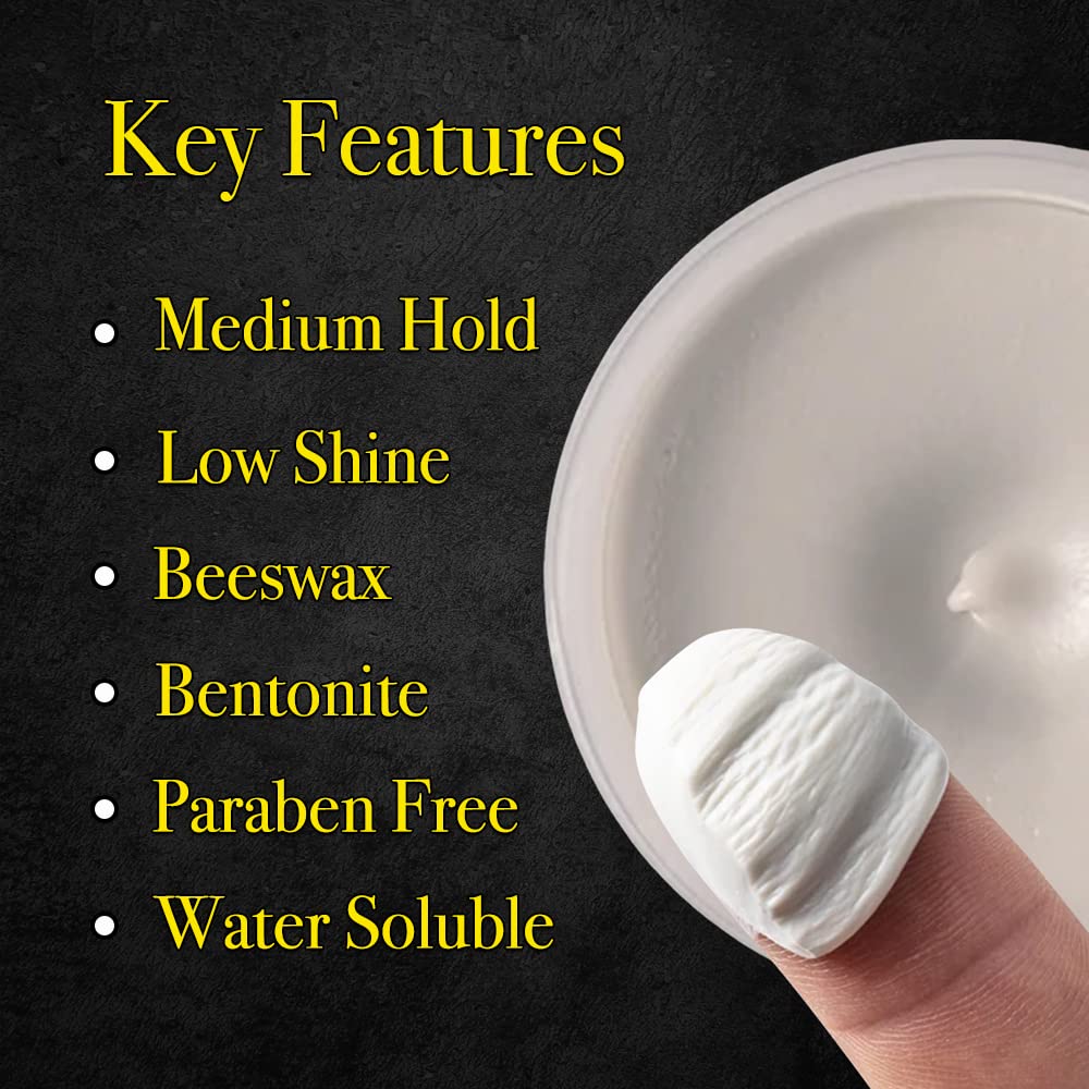 Pete & Pedro Hair Styling Clay with matte finish for a non-greasy look.